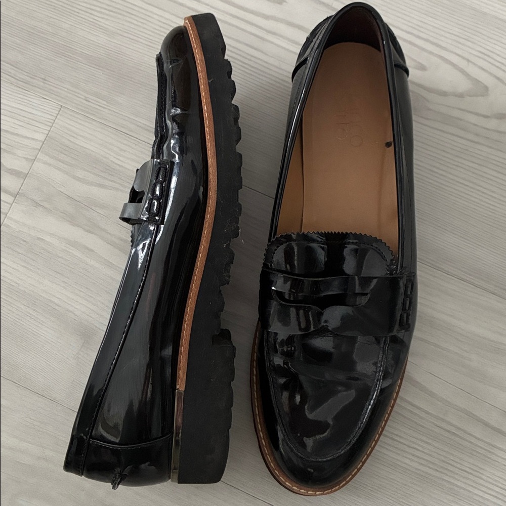 Franco Sarto Size 9 Cedra Patent Leather Loafer - Black